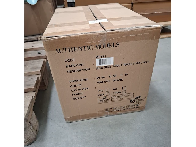 Sidetable / bijzettafeltje authentic models, mf171, walnut black - afbeelding 1 van  4
