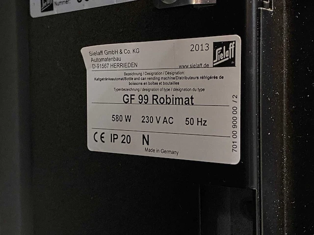 Sielaff - robimat 99 - frisdrankautomaat - vending machine - afbeelding 3 van  11