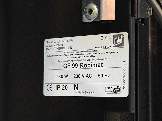 Sielaff - robimat 99 - frisdrankautomat - vending machine - afbeelding 7 van  9
