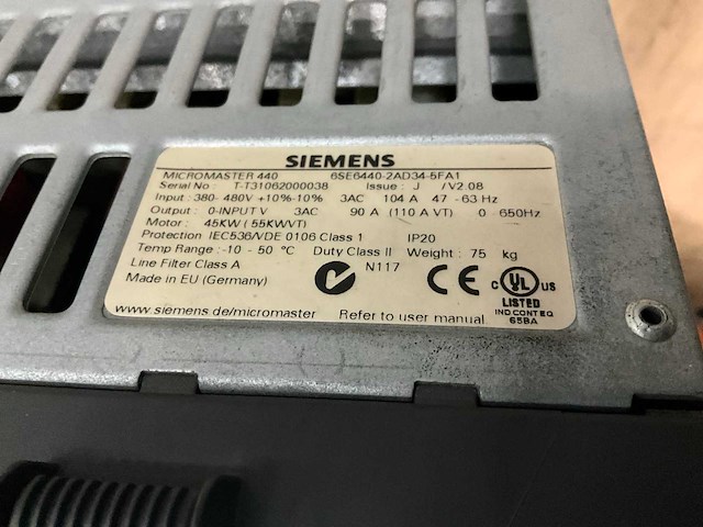 Siemems micromaster 440 frequentieregelaar - afbeelding 5 van  5