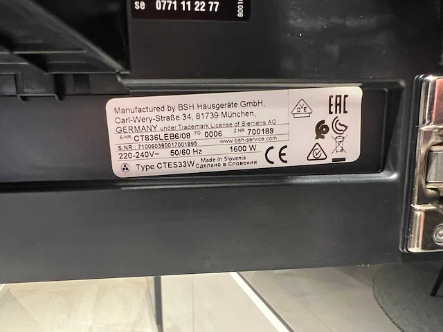 Siemens - ct836leb6 - koffiemachine - afbeelding 4 van  4