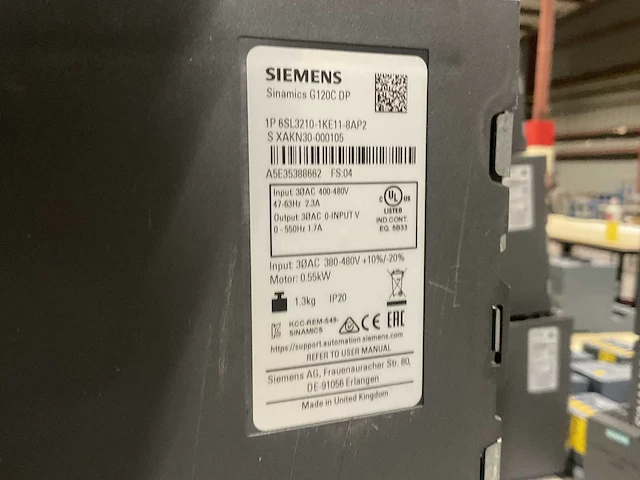 Siemens 6sl3210-1ke11-8ap2 frequentieregelaar (7x) - afbeelding 5 van  5