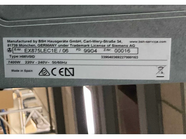 Siemens ag ex875lec1e inductiekookplaat - afbeelding 3 van  3