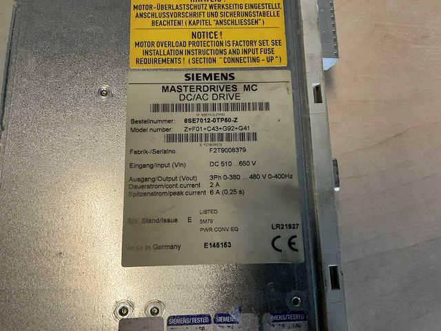 Siemens dc/ac drive - afbeelding 2 van  3
