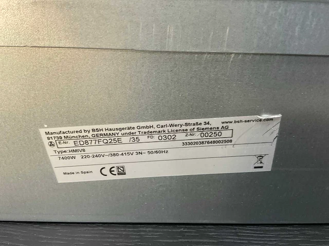 Siemens ed877fq25e iq500 inductiekookplaat met afzuiging - afbeelding 3 van  4