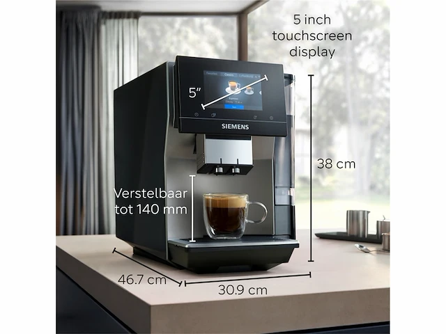 Siemens eq700 tp715r01 volautomatische espressomachine morning haze - afbeelding 2 van  5