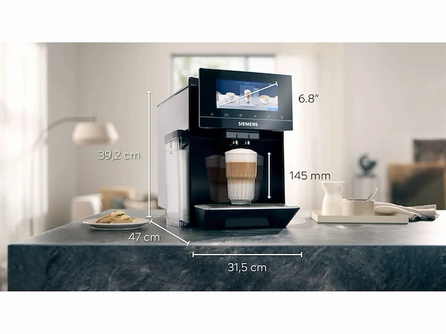 Siemens eq900 tq903r09 volautomatische espressomachine zwart - afbeelding 3 van  4