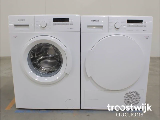 Siemens iq100 isensoric a+++ wasmachine & siemens iq300 isensoric selfcleaning condenser droger - afbeelding 1 van  8