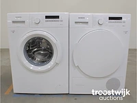 Siemens iq100 isensoric a+++ wasmachine & siemens iq300 isensoric selfcleaning condenser droger - afbeelding 1 van  8