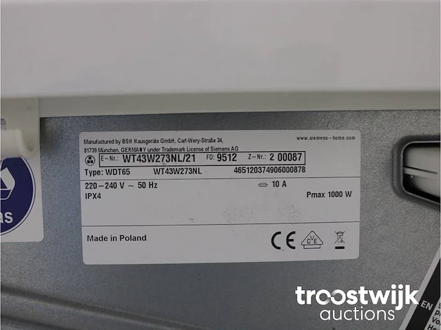 Siemens iq100 isensoric a+++ wasmachine & siemens iq300 isensoric selfcleaning condenser droger - afbeelding 8 van  8