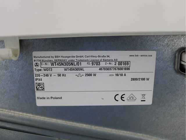 Siemens iq300 isensoric aquastop iqdrive extraklasse wasmachine & siemens iq300 isensoric extraklasse wasdroger - afbeelding 8 van  8