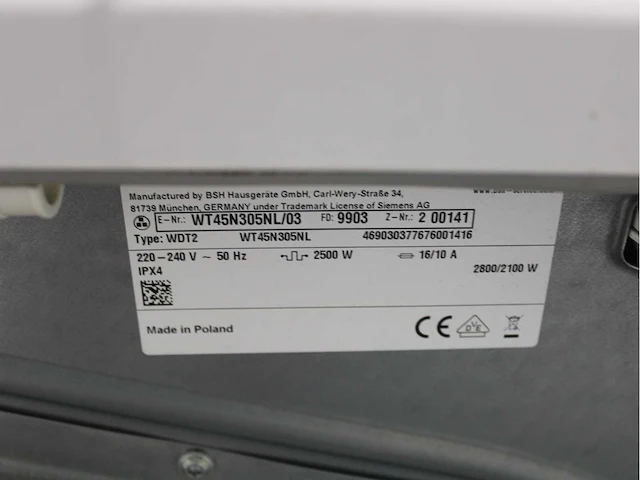 Siemens iq300 isensoric aquastop iqdrive extraklasse wasmachine & siemens iq300 isensoric extraklasse wasdroger - afbeelding 8 van  8