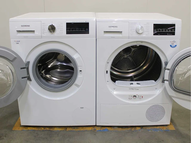 Siemens iq300 isensoric aquastop iqdrive extraklasse wasmachine & siemens iq500 isensoric selfcleaning condenser wasdroger - afbeelding 2 van  8