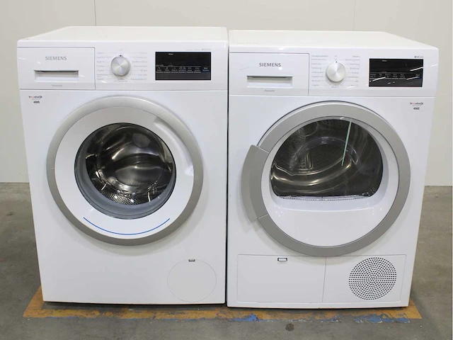 Siemens iq300 isensoric aquastop iqdrive wasmachine & siemens iq300 isensoric wasdroger - afbeelding 1 van  8