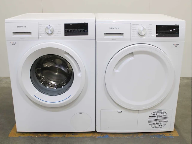 Siemens iq300 isensoric aquastop iqdrive wasmachine & siemens iq300 isensoric wasdroger - afbeelding 1 van  8