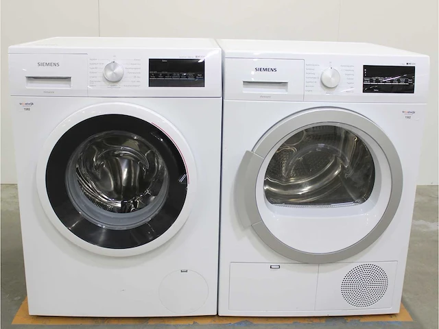 Siemens iq300 isensoric aquastop iqdrive wasmachine & siemens iq500 isensoric droger - afbeelding 1 van  8