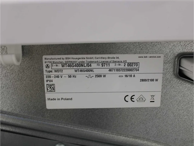 Siemens iq300 isensoric aquastop iqdrive wasmachine & siemens iq500 isensoric droger - afbeelding 8 van  8