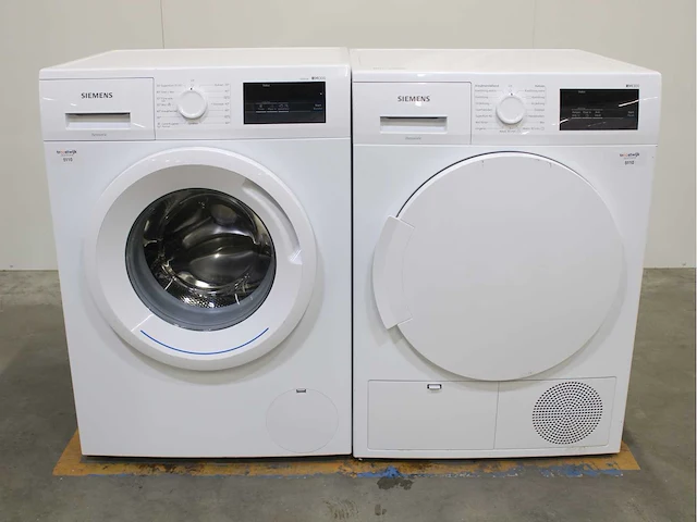 Siemens iq300 isensoric iqdrive wasmachine & siemens iq300 isensoric wasdroger - afbeelding 1 van  8