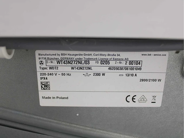 Siemens iq300 isensoric iqdrive wasmachine & siemens iq300 isensoric wasdroger - afbeelding 8 van  8