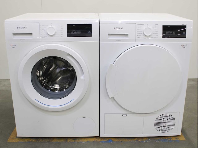Siemens iq300 isensoric iqdrive wasmachine & siemens iq300 isensoric wasdroger - afbeelding 1 van  8