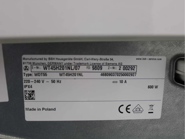 Siemens iq300 isensoric iqdrive wasmachines & siemens iq300 isensoric wasdrogers - afbeelding 8 van  8