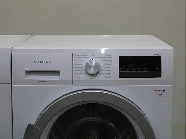 Siemens iq300 isensoric wasmachine & siemens iq300 isensoric wasdroger - afbeelding 6 van  8