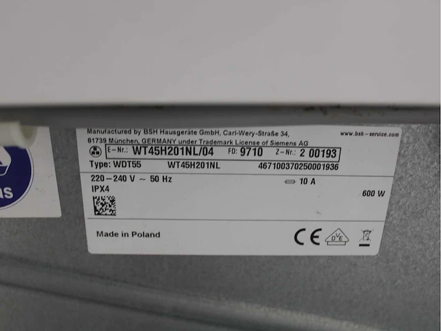 Siemens iq300 isensoric wasmachine & siemens iq300 isensoric wasdroger - afbeelding 8 van  8