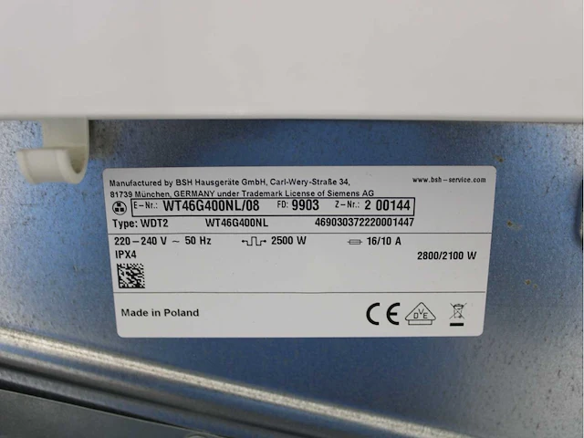 Siemens iq300 isensoric wasmachine & siemens iq500 isensoric wasdroger - afbeelding 8 van  8