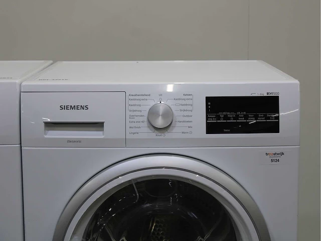 Siemens iq300 isensoric wasmachine & siemens iq500 isensoric wasdroger - afbeelding 6 van  8