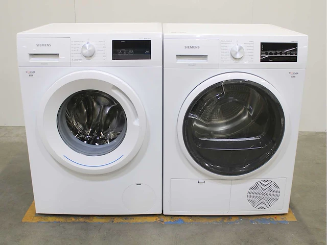 Siemens iq300 isensoric wasmachine & siemens iq500 isensoric wasdroger - afbeelding 1 van  8