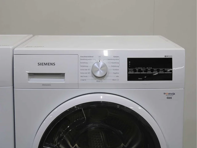 Siemens iq300 isensoric wasmachine & siemens iq500 isensoric wasdroger - afbeelding 6 van  8