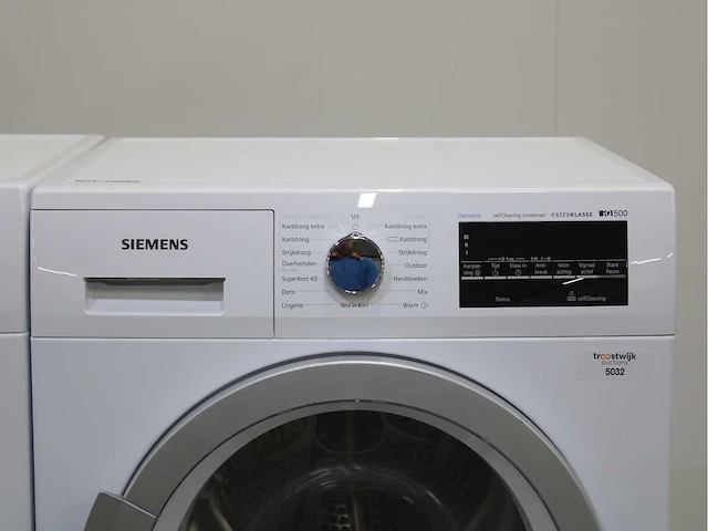 Siemens iq500 isensoric aquastop extraklasse wasmachine & siemens iq500 isensoric selfcleaning condenser extraklasse wasdroger - afbeelding 6 van  8