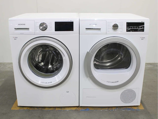 Siemens iq500 isensoric aquastop extraklasse wasmachine & siemens iq500 isensoric selfcleaning condenser wasdroger - afbeelding 1 van  8