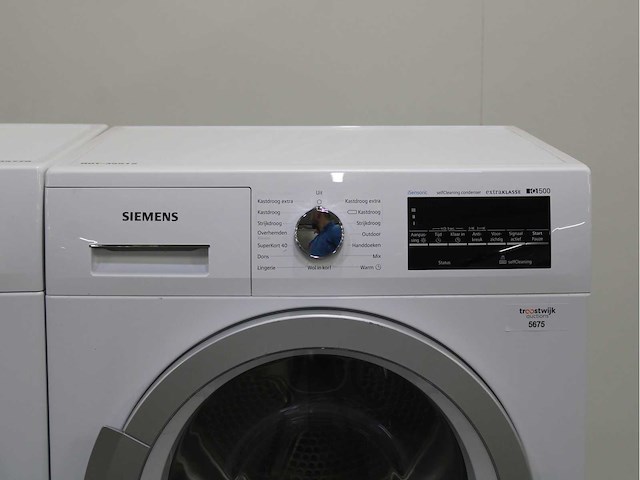 Siemens iq500 isensoric aquastop extraklasse wasmachine & siemens iq500 isensoric selfcleaning condenser extraklasse wasdroger - afbeelding 6 van  8