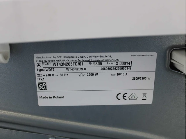 Siemens iq500 isensoric aquastop iqdrive wasmachine & siemens iq300 isensoric wasdroger - afbeelding 8 van  8
