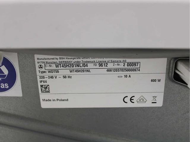 Siemens iq500 isensoric aquastop iqdrive wasmachine & siemens iq300 isensoric wasdroger - afbeelding 8 van  8