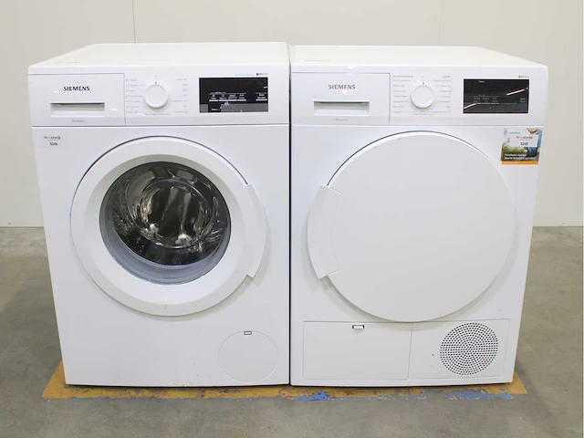 Siemens iq500 isensoric aquastop iqdrive wasmachine & siemens iq300 isensoric wasdroger - afbeelding 1 van  8