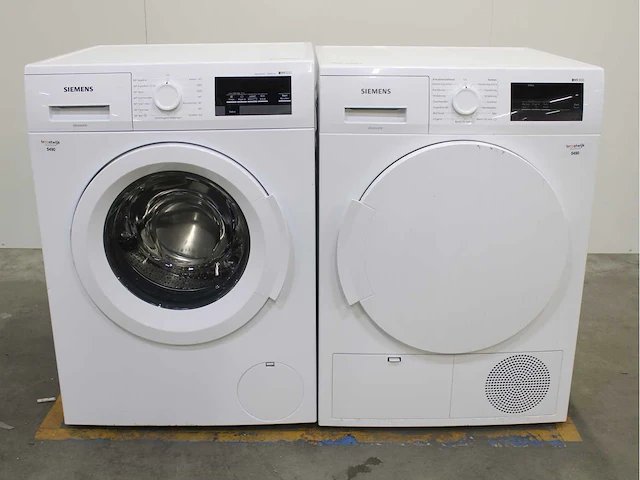 Siemens iq500 isensoric aquastop iqdrive wasmachine & siemens iq300 isensoric wasdroger - afbeelding 1 van  8