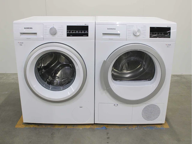 Siemens iq500 isensoric aquastop iqdrive wasmachine & siemens iq300 isensoric wasdroger - afbeelding 1 van  8