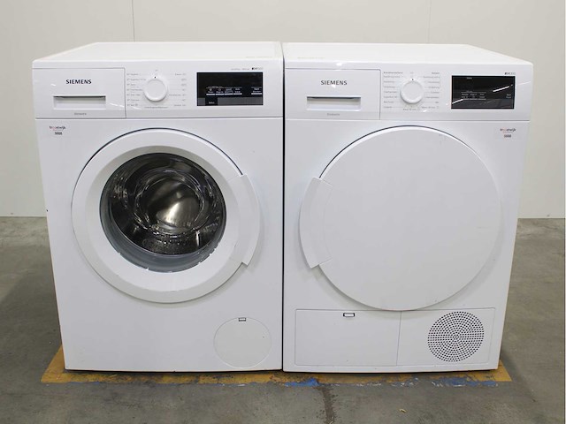 Siemens iq500 isensoric aquastop iqdrive wasmachine & siemens iq300 isensoric wasdroger - afbeelding 1 van  6
