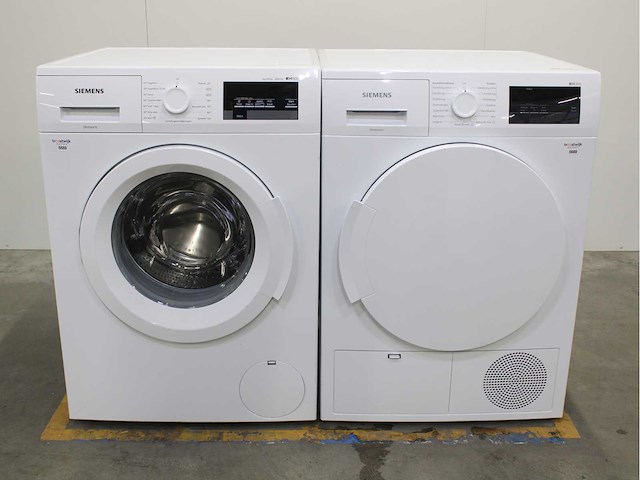 Siemens iq500 isensoric aquastop iqdrive wasmachine & siemens iq300 isensoric wasdroger - afbeelding 1 van  8