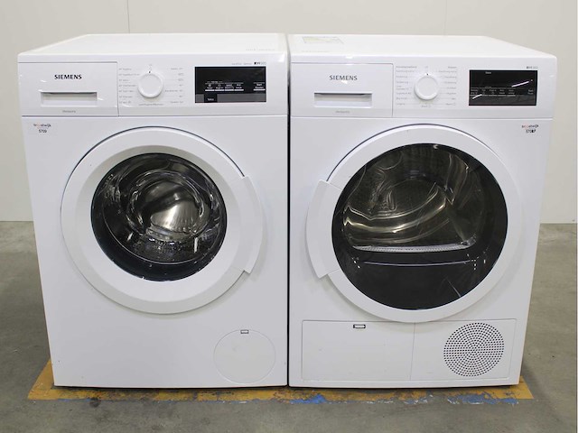 Siemens iq500 isensoric aquastop iqdrive wasmachine & siemens iq300 isensoric wasdroger - afbeelding 1 van  8