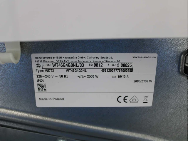 Siemens iq500 isensoric aquastop iqdrive wasmachine & siemens iq500 isensoric bestcollection wasdroger - afbeelding 8 van  8