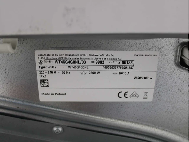 Siemens iq500 isensoric aquastop iqdrive wasmachine & siemens iq500 isensoric bestcollection wasdroger - afbeelding 8 van  8