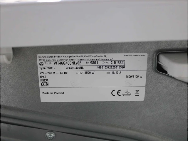 Siemens iq500 isensoric aquastop iqdrive wasmachine & siemens iq500 isensoric droger - afbeelding 8 van  8