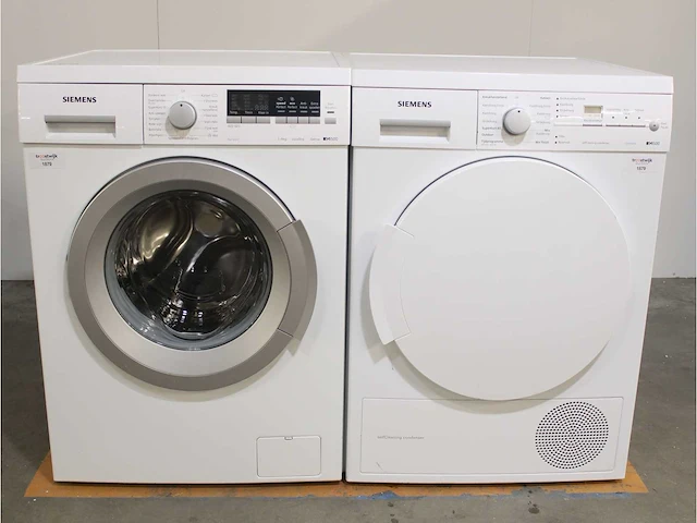 Siemens iq500 isensoric aquastop iqdrive wasmachine & siemens iq500 isensoric selfcleaning condenser droger - afbeelding 1 van  8
