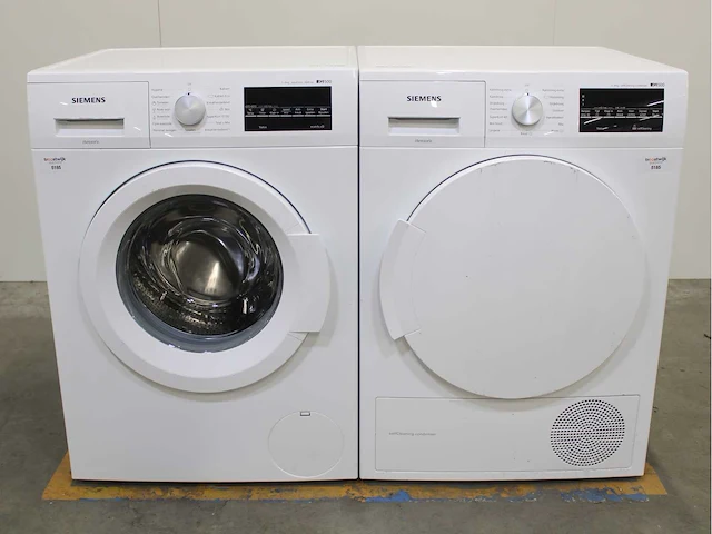 Siemens iq500 isensoric aquastop iqdrive wasmachine & siemens iq500 isensoric selfcleaning condenser wasdroger - afbeelding 1 van  8