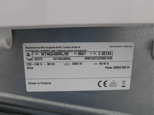 Siemens iq500 isensoric aquastop iqdrive wasmachine & siemens iq500 isensoric wasdroger - afbeelding 8 van  8