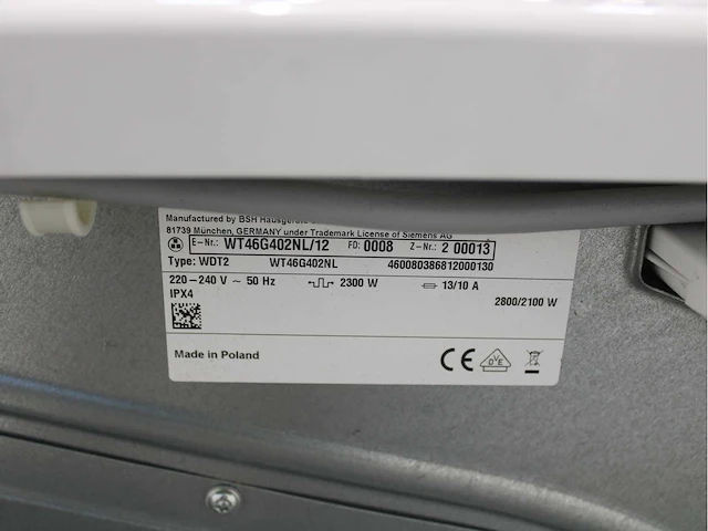Siemens iq500 isensoric aquastop iqdrive wasmachine & siemens iq500 isensoric wasdroger - afbeelding 8 van  8