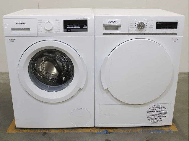 Siemens iq500 isensoric aquastop iqdrive wasmachine & siemens iq700 isensoric selfcleaning condenser wasdroger - afbeelding 1 van  8